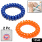 Pack of two multicolor spiral hair ties for women and girls.