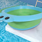 The foldable baby wash basin completely collapsed for maximum space-saving storage.