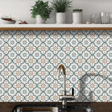 Stylish Peel and Stick Floor Tiles installed in a modern kitchen.
