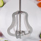 Efficient kitchen whisk with manual press mechanism for frothing