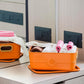 Textured faux-leather finish on 3-piece plastic storage baskets