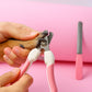 Pet nail clipper set with spring-loaded mechanism for easy cutting