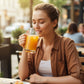 Durable 400ml plastic mug with handle for cold drinks or smoothies