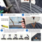 Compact and portable tubeless tyre repair kit for emergency roadside fixes.