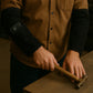 Pair of durable protective arm sleeves with reinforced elbow padding