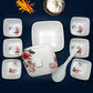 The complete Hector 9-piece plastic dinner set, highlighting its stackable design.