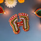 Festive Pad Laxmi Foot Stickers embellished with beads and stones for Diwali decoration