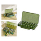 Separated daily pill trays from the 21-grid pill container, ready for individual use.