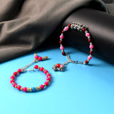 Traditional beaded bracelet showcasing colorful stones and ethnic design