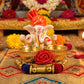 Traditional decorative Ganesha pooja thali for home temple