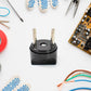 Close-up of 2 Pin Plug Adapter converter pins for Indian sockets