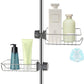 Close detail view of stainless steel sink caddy organizer