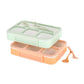 Compact leak-proof lunch box with four separate food compartments