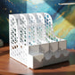 Desk organizer displaying clear organization of files, books and stationery.