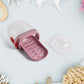 Pink soap tray holder with transparent dome lid for dust-proof soap storage