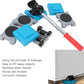 Close-up of furniture movers and slides, showcasing secure grip.