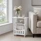 Elegant wooden finish space-saving side table