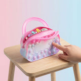 Silicone pop it coin purse with zipper and handle in handbag style