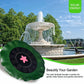 Decorative floating solar water pump installed in garden fountain