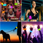ShineSafe LED running bracelet in action, showcasing its bright light for night events.