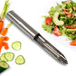 The 12-piece peeler set, including the rinsing tray, alongside fresh kitchen produce.