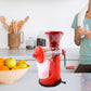 Fresh fruits and vegetables, including oranges and pomegranates, ready for juicing.