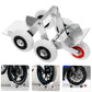 Motorcycle front wheel parking roller stand showing slip-resistant surface support