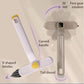 Flexible scrub brush head suited for bathroom and kitchen surface cleaning