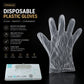 Transparent disposable gloves demonstrating ease of handling