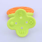 Variety of colorful fruit teethers, designed to engage and comfort infants.