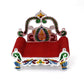 Side profile of the elegant Bal Gopal Singhasan, ideal for deity placement.