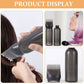 Hair styling tool, the comb applicator bottle, shown in action for precise product delivery.