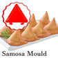 Ergonomic design of the red plastic dough press for comfortable handling.
