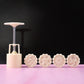 Angled view of 4-in-1 spring press cookie mold set for precise baking