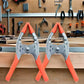 Detail of the rotating jaw pads on the heavy duty spring clamp for surface protection.