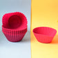 Silicone cupcake moulds ready for baking fresh muffins and cupcakes