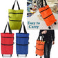 Compact FERVENT foldable trolley bag, showing its sturdy Oxford fabric construction.