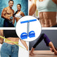 Woman stretching her back and improving flexibility with the foot pedal resistance band.