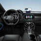 Top-down view of the anti-slip car dashboard mat with integrated phone holder slot.