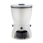 Detailed view of the easy-to-use push-button dispensing mechanism on the rice dispenser.