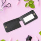 Open zipper pocket of the adhesive phone card holder, showing cards inside.