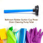 Handheld toilet plunger ready to clear stubborn blockages.