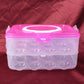 Organivo 24-grid egg storage box with a clear lid and integrated handle.