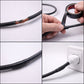 Professional electrician using black electrical insulation tape roll