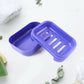 Blue soap case showing slotted drainage base to keep soap dry