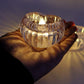 LED flameless candle with crystal-effect heart shape detail