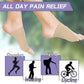 A person wearing Arch Support Sleeves inside their shoes, demonstrating comfortable integration.