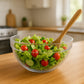 Close-up view of textured plastic surface of idli mixing bowl for better grip