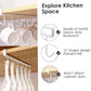 Diagram illustrating dimensions of small metal under-shelf storage rack