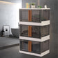 Plastic wardrobe organizer with top lid opening and folding feature